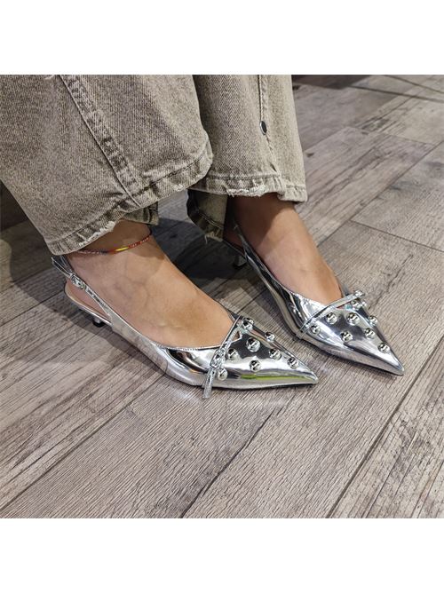 Slingback specchiata con borchie IL LACCIO | 574SPACEARGENTO